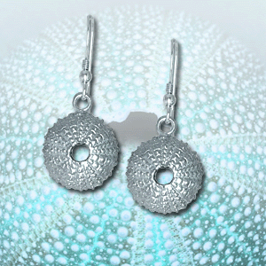silver urchin earrings