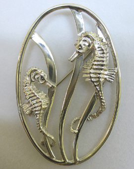 Handmade Seahorse brooch