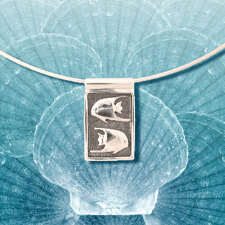 silver angel fish pendant by aquamarine