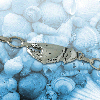 Silver crab claw bracelet