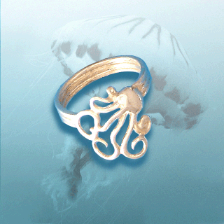 Silver jellyfish ring