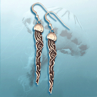 Silver jellyfish earrings