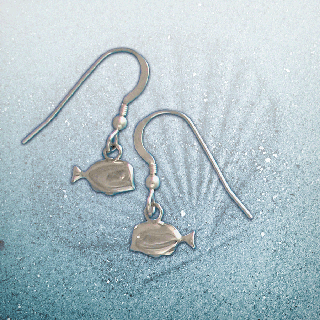 silver surgeonfish earrings