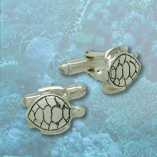 silver turtle cufflinks