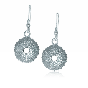 silver urchin shell earrings