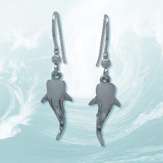 silver whaleshark earrings