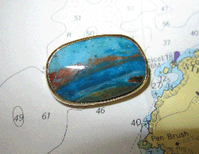 Handmade opal brooch